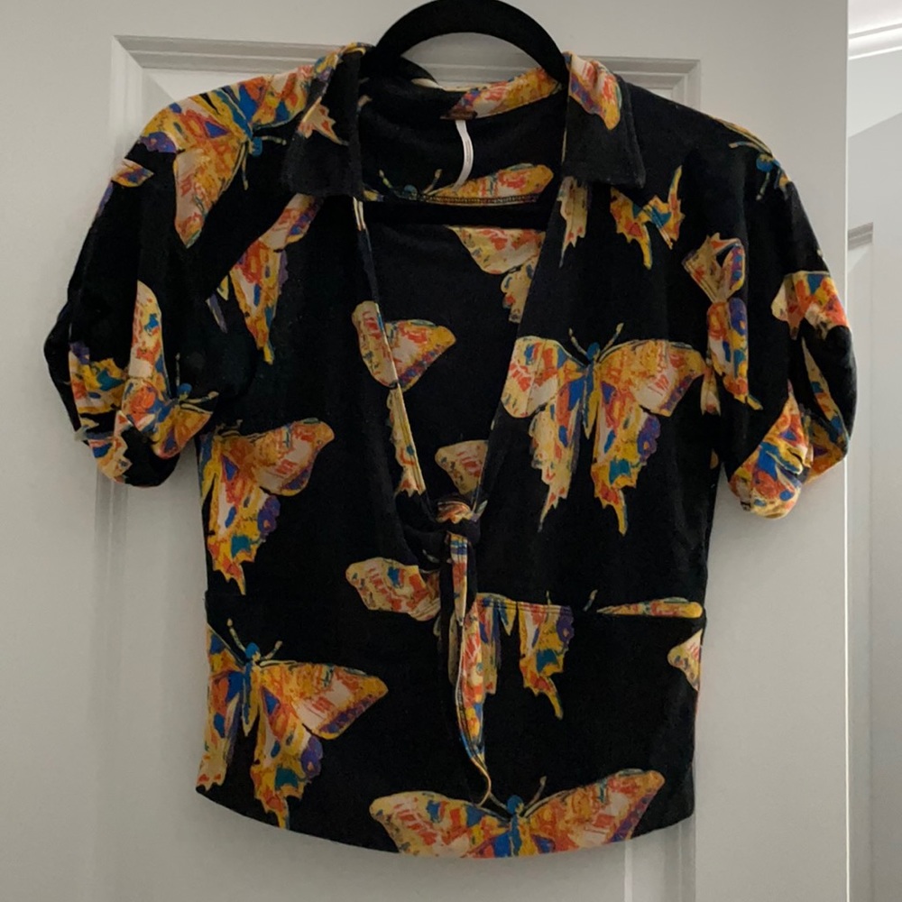 Free people tie front shirt